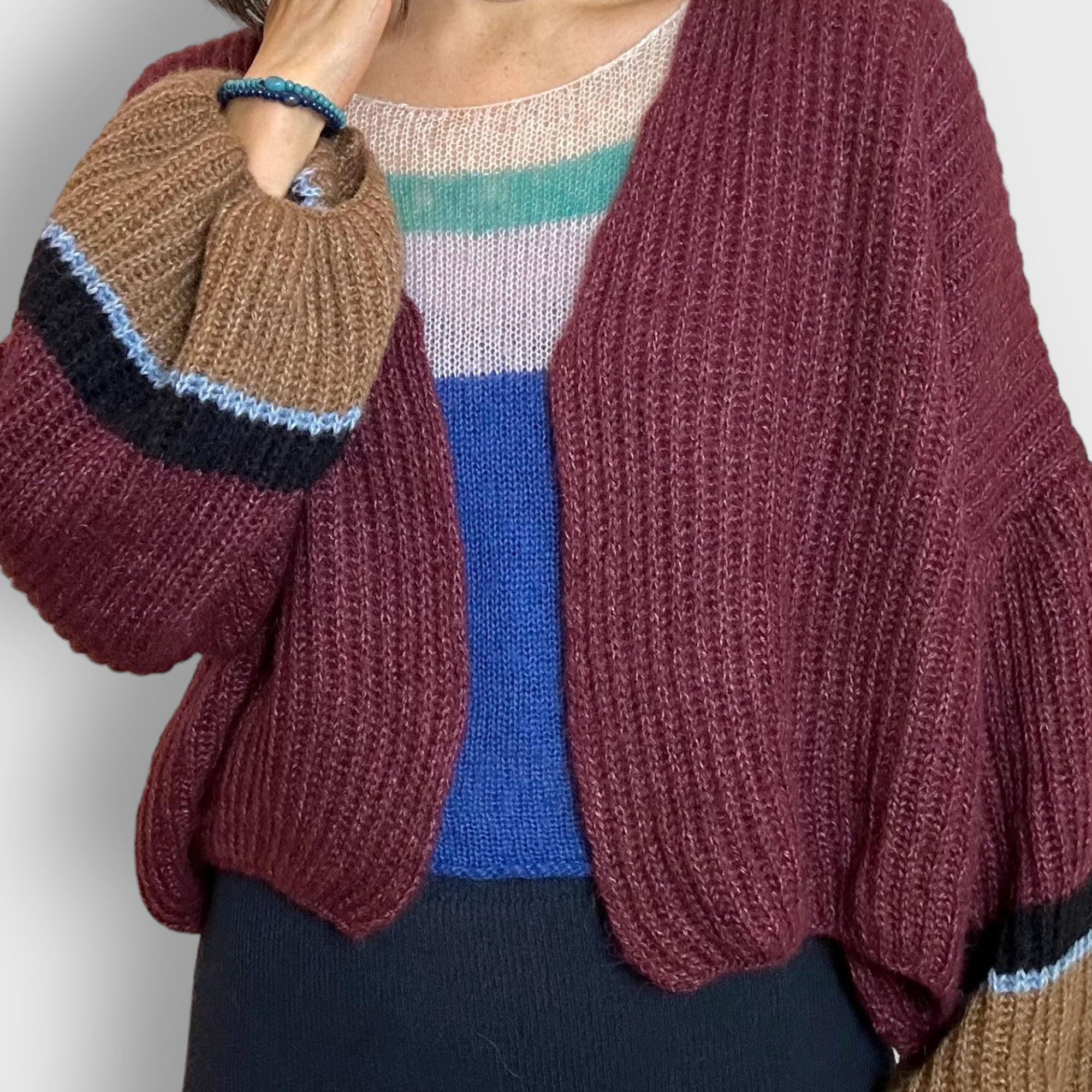 Burgundy Redwood Cashmere Cardigan