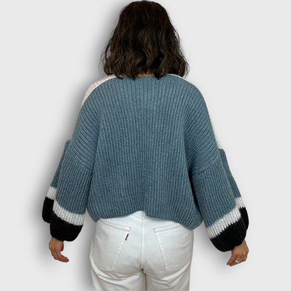 Pale Blue Ebony Mohair Cardigan