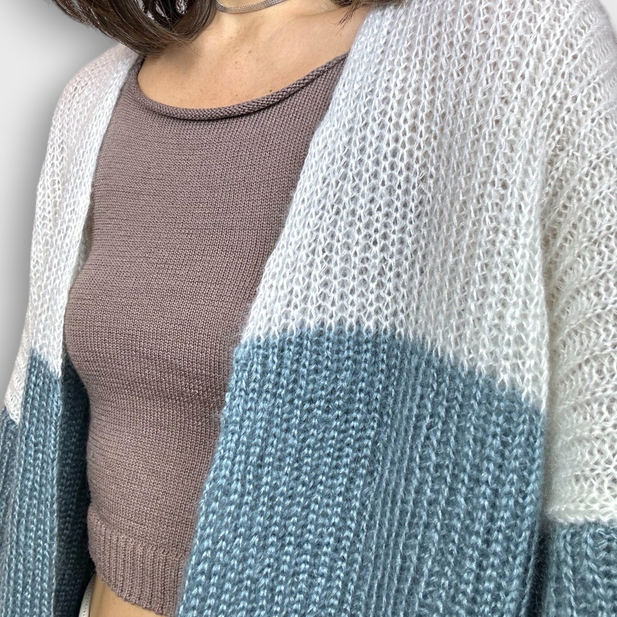 Pale Blue Ebony Mohair Cardigan