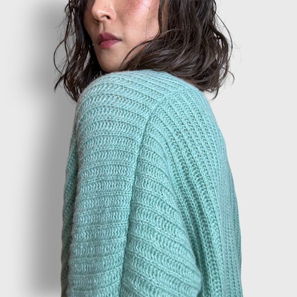 Mint Chunky Cashmere Cardigan