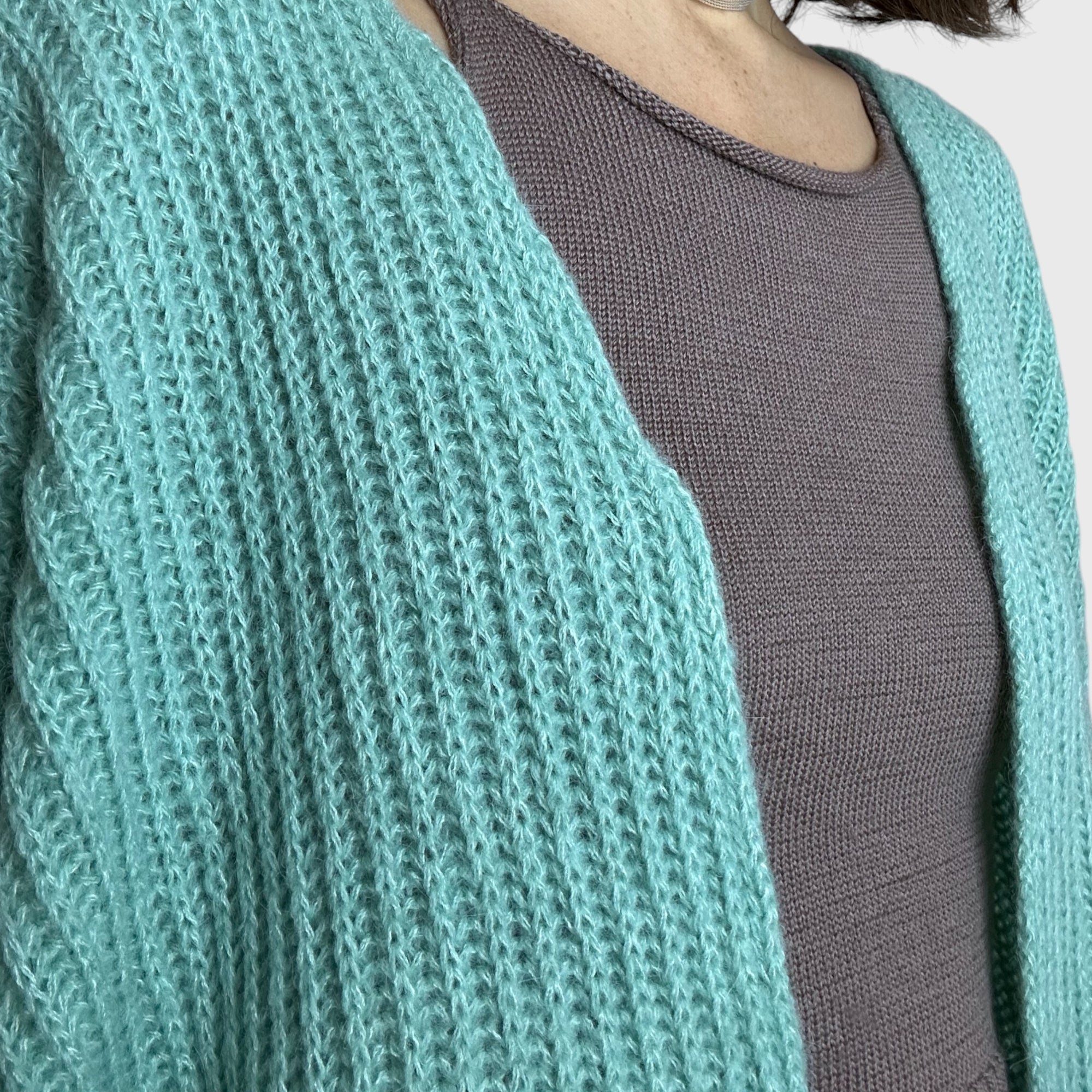 Mint Chunky Cashmere Cardigan