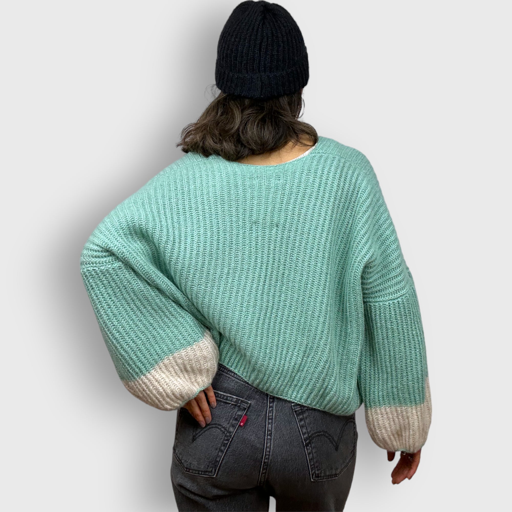 Mint Chunky Cashmere Cardigan