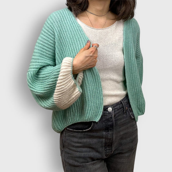 Mint Chunky Cashmere Cardigan