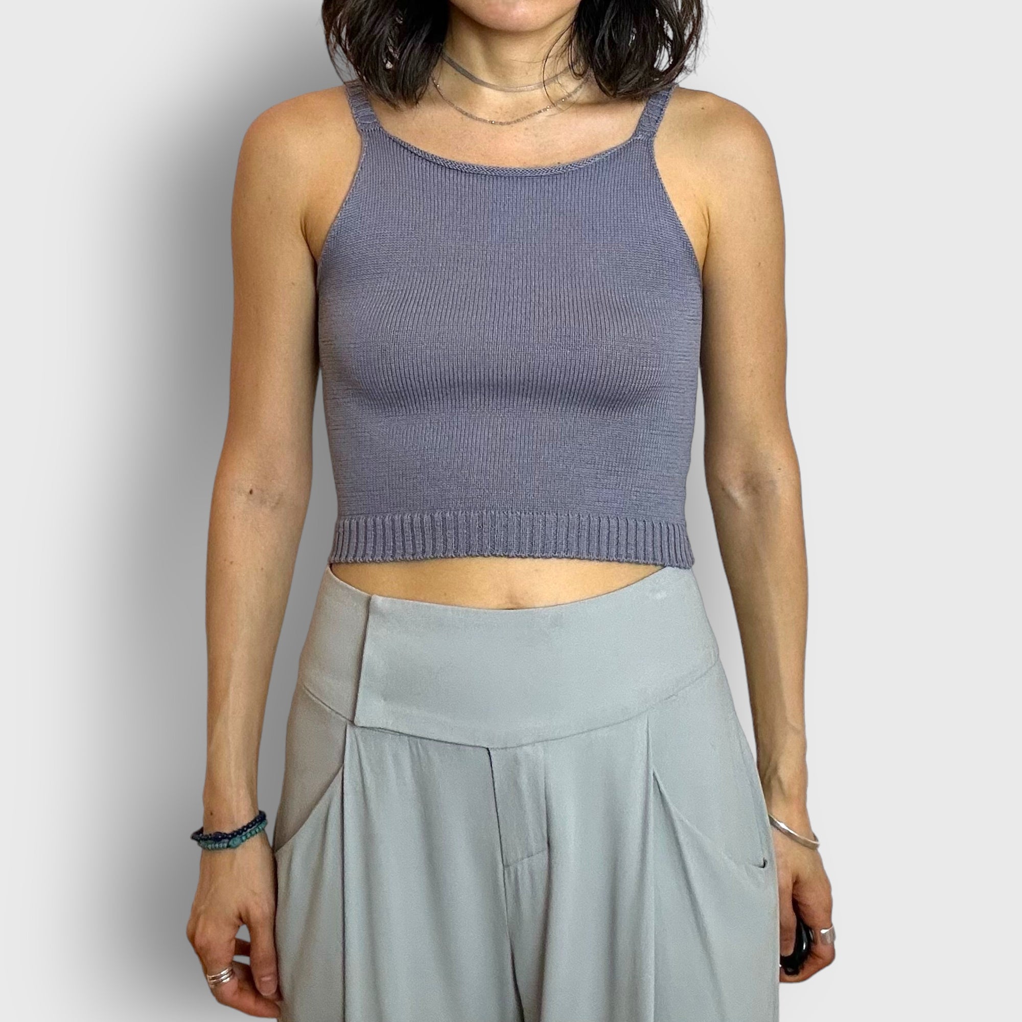 Blue Grey Butternut Crop Top