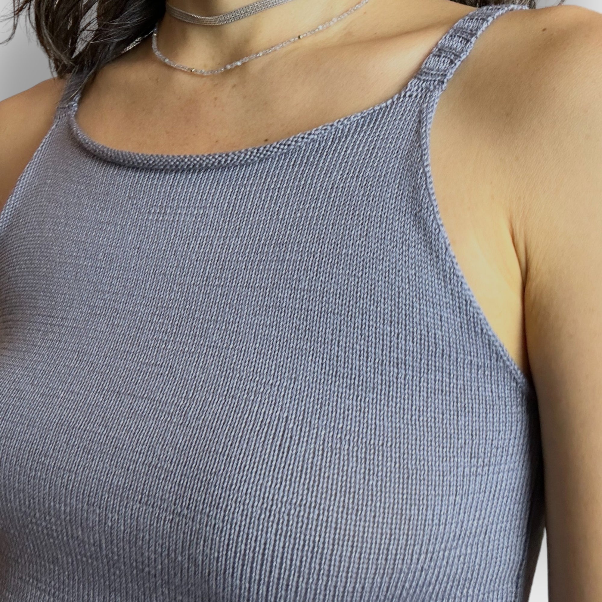 Blue Grey Butternut Crop Top