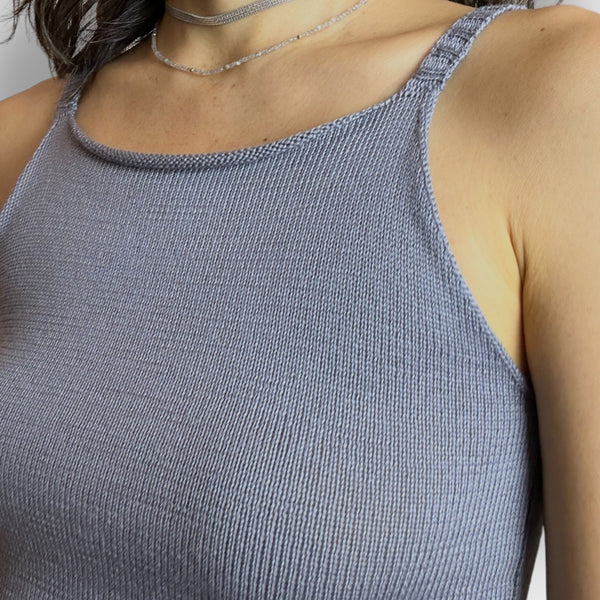 Blue Grey Butternut Crop Top