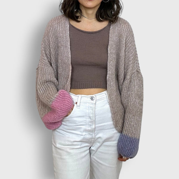 Soft Taupe Dogwood Mohair Cardigan