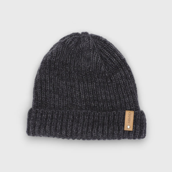 Charcoal Mohair & Silk Beanie