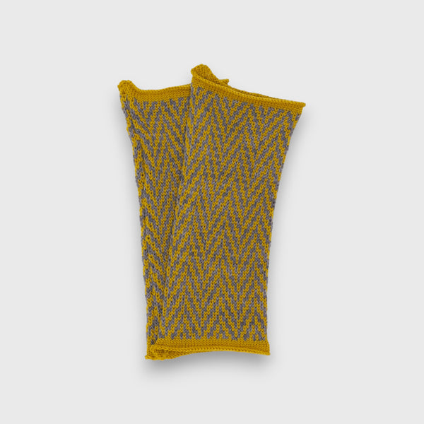 Mustard Herringbone Handwarmers