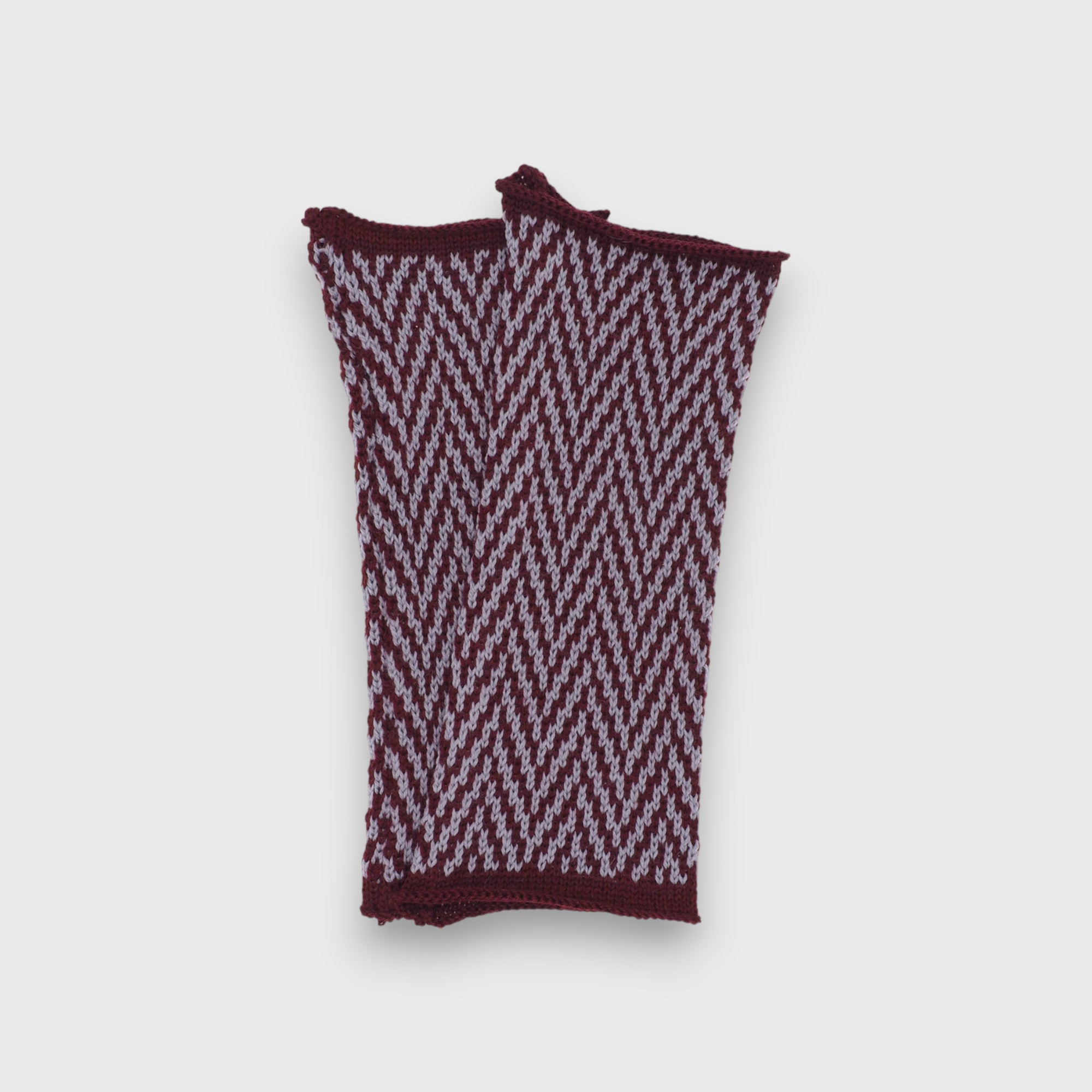 Burgundy Herringbone Handwarmers