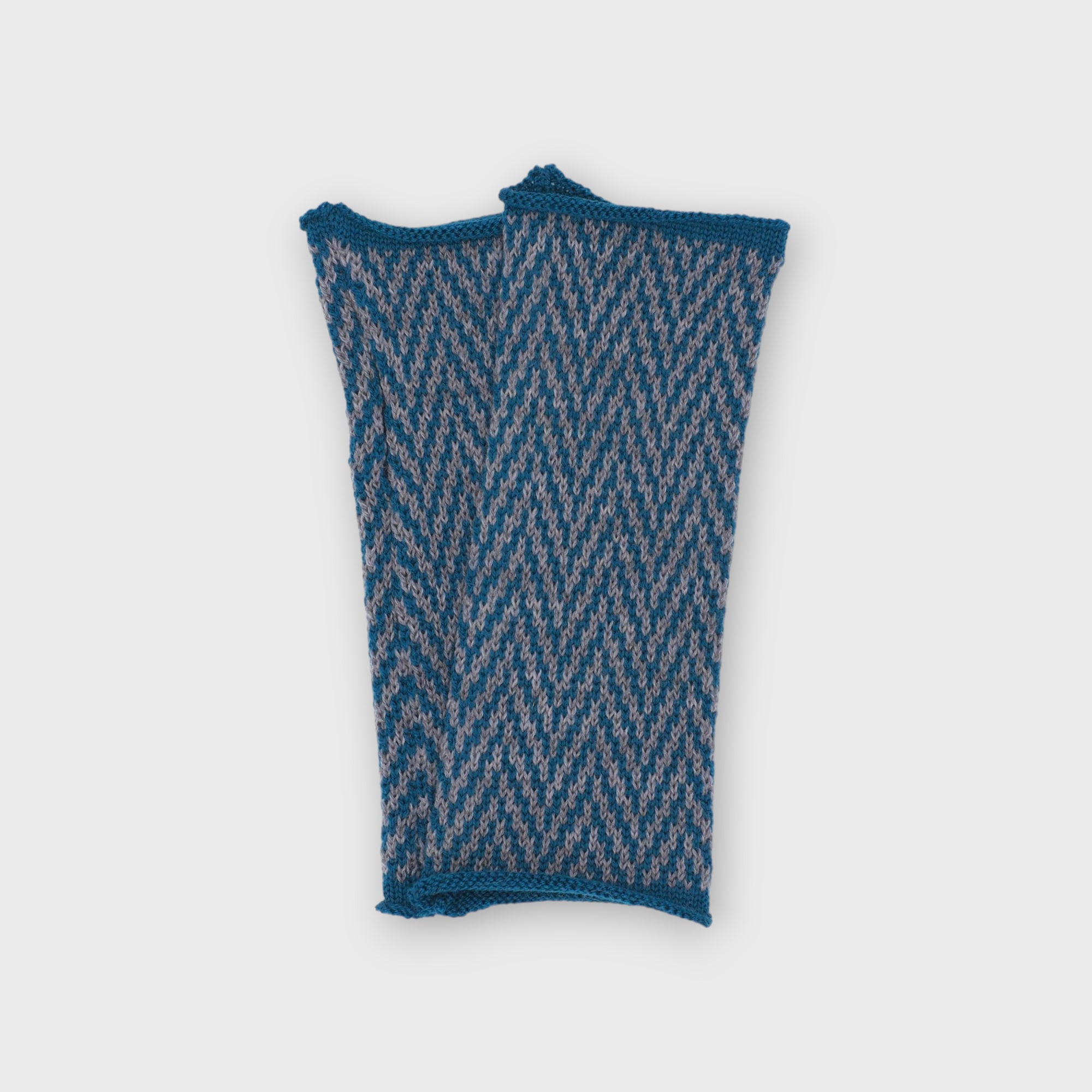 Petrol Herringbone Handwarmers