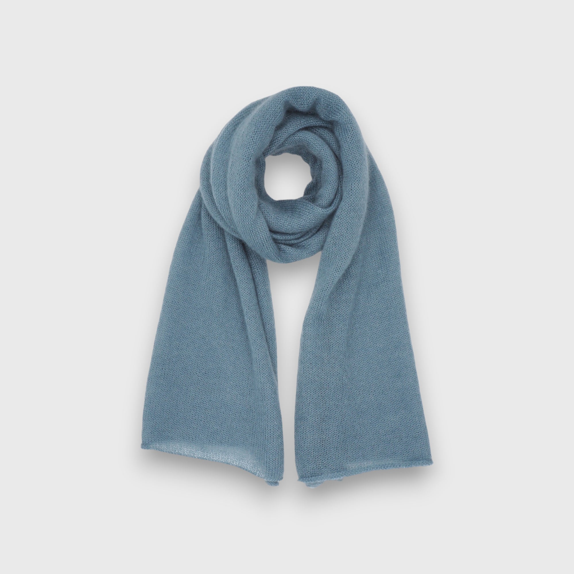 Pale Blue Mohair & Silk Scarf