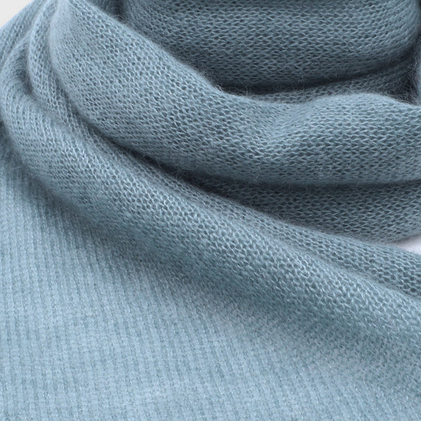 Pale Blue Mohair & Silk Scarf