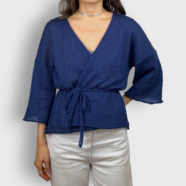 Navy Apple Robe Cardigan