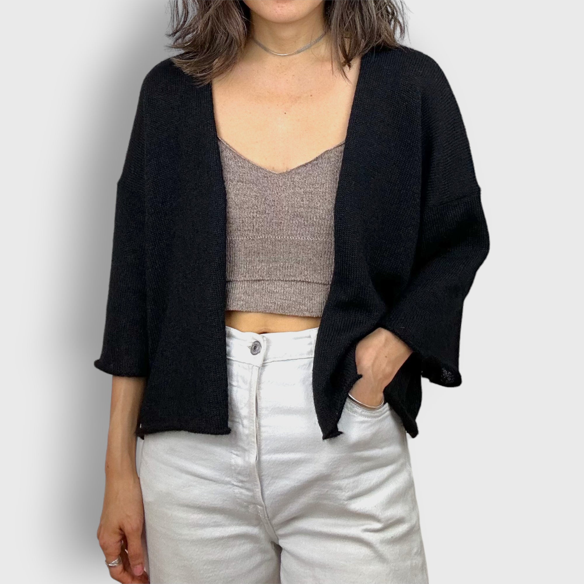 Black Apple Robe Cardigan